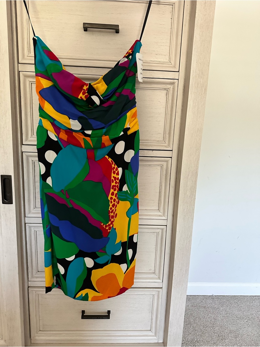 Diane Von Furstenberg Multicolor Slip Midi Dress. Strapless.